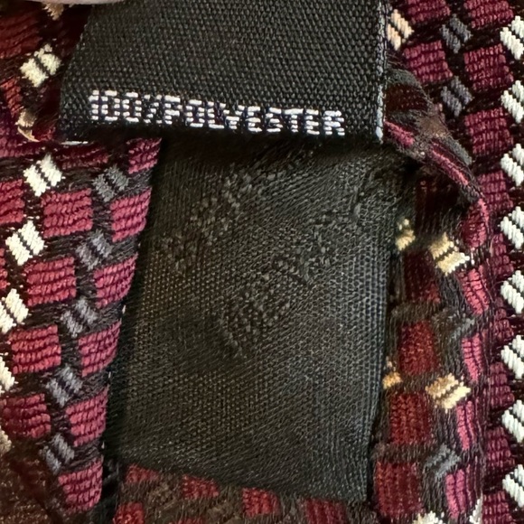 BERGAMO NEW YORK Red/Burgundy Striped Repp Tie - Picture 9 of 11